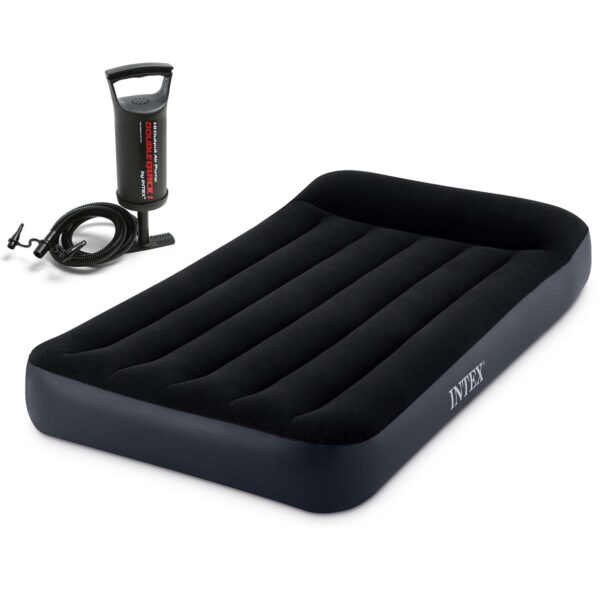 Pripučiamas čiužinys 191x99x25 cm su stūmokliniu pompa INTEX 64141