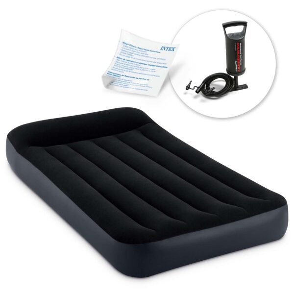 Pripučiamas čiužinys 191x99x25 cm su stūmokliniu pompa INTEX 64141