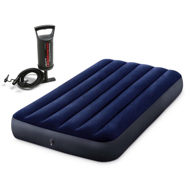 Pripučiamas čiužinys 191x99x25 cm su stūmokliniu pompa INTEX 64757
