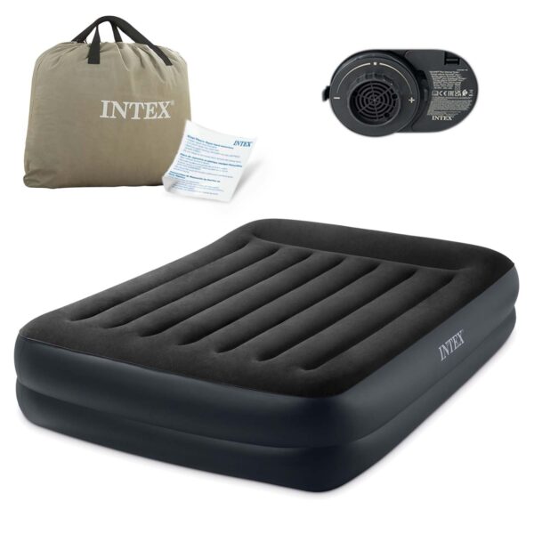 Pripučiamas čiužinys 203x152x42 cm su įmontuotu elektriniu siurbliu INTEX 64124