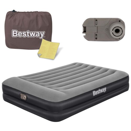 Materac dmuchany 203x152x46 cm z wbudowaną pompką elektryczną Bestway 67403 Pripučiamas čiužinys 203x152x46 cm su įmontuotu elektriniu siurbliu Bestway 67403