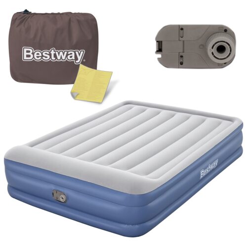 Pripučiamas čiužinys 203x152x46 cm su įmontuotu elektriniu siurbliu Bestway 67630