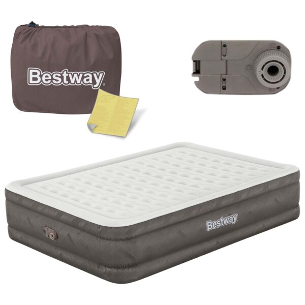 Pripučiamas čiužinys 203x152x46 cm su įmontuotu elektriniu siurbliu Bestway 69050