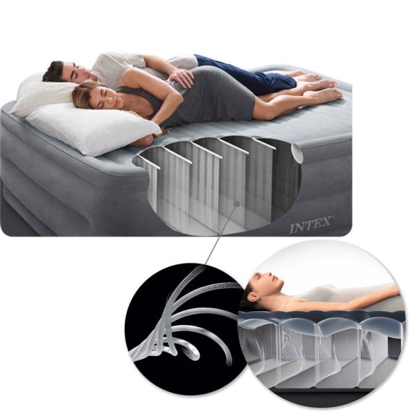 Pripučiamas čiužinys 203x152x46 cm su įmontuotu elektriniu siurbliu INTEX 64906ND