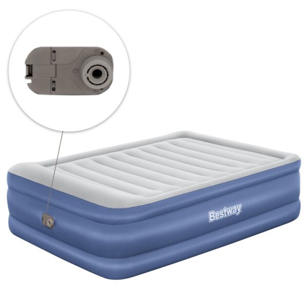 Pripučiamas čiužinys 203x152x61 cm su įmontuotu elektriniu siurbliu Bestway 67690