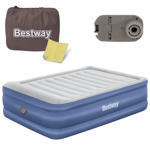 Pripučiamas čiužinys 203x152x61 cm su įmontuotu elektriniu siurbliu Bestway 67690
