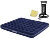Pripučiamas čiužinys 203x183x22 cm su stūmokliniu siurbliu Bestway 67004