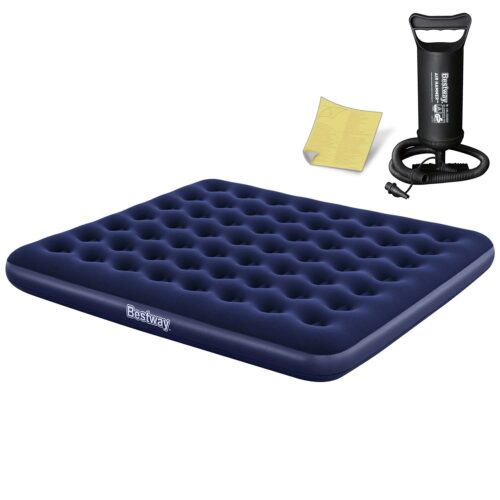 Pripučiamas čiužinys 203x183x22 cm su stūmokliniu siurbliu Bestway 67004