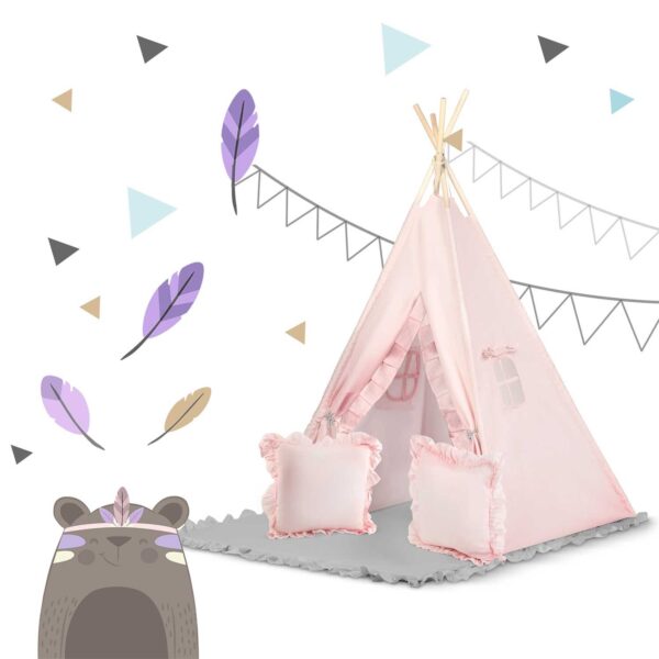 NK-406 Nukido tipi palapinė vaikams - šviesiai rožinė