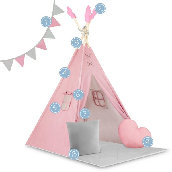 NK-406 Nukido tipi palapinė vaikams - rožinė