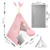 NK-406 Nukido tipi palapinė vaikams - rožinė