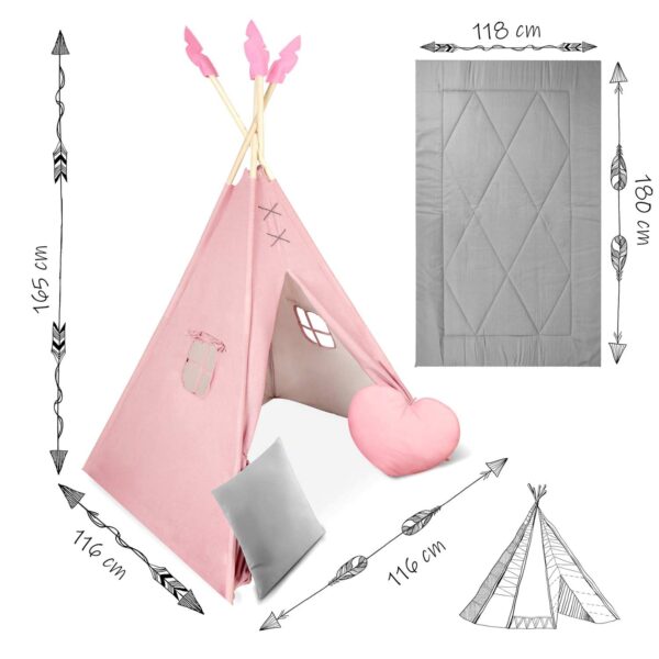NK-406 Nukido tipi palapinė vaikams - rožinė