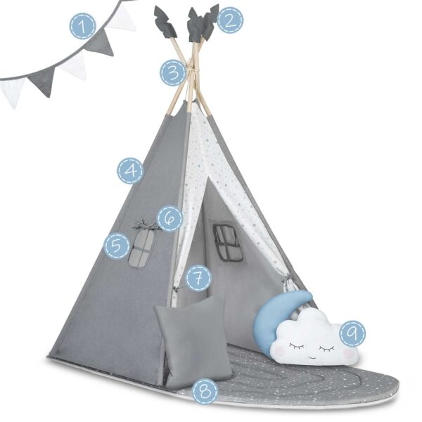 NK-406 Nukido tipi palapinė vaikams - pilka