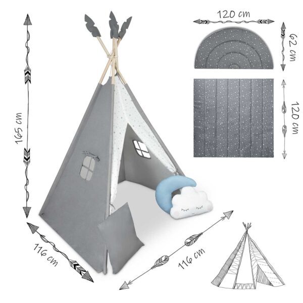 NK-406 Nukido tipi palapinė vaikams - pilka