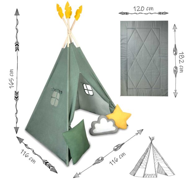NK-406 Nukido tipi palapinė vaikams - žalia