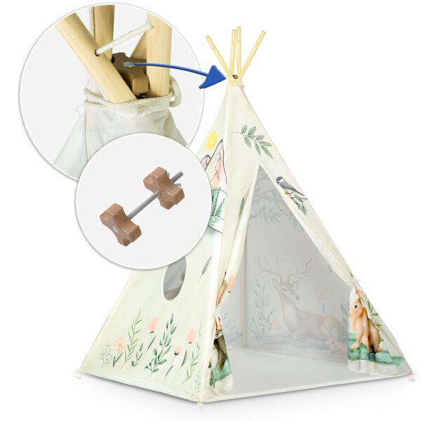 Nukido tipi palapinė vaikams - smėlio spalvos