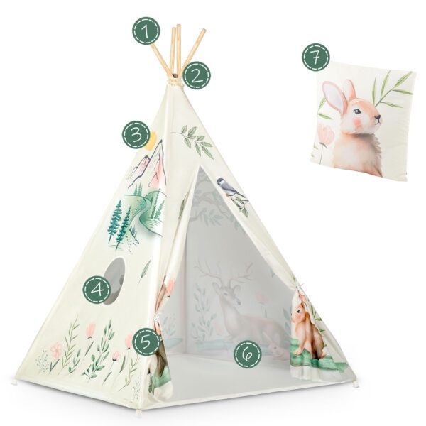 Nukido tipi palapinė vaikams - smėlio spalvos