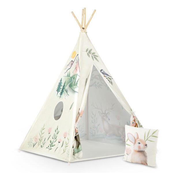 Nukido tipi palapinė vaikams - smėlio spalvos