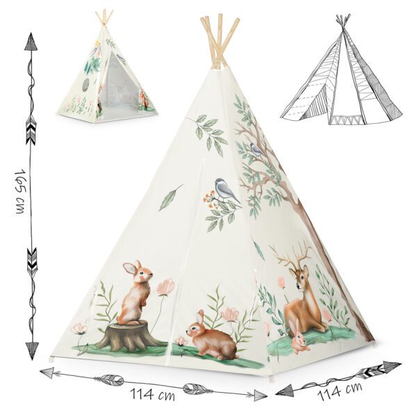 Nukido tipi palapinė vaikams - smėlio spalvos