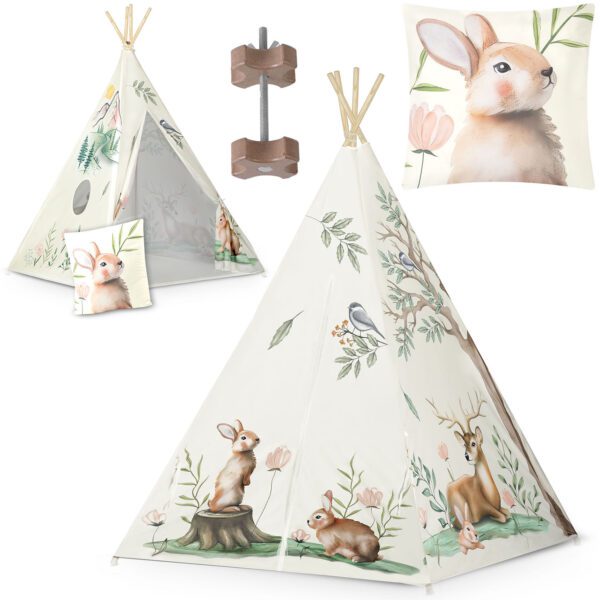 Nukido tipi palapinė vaikams - smėlio spalvos