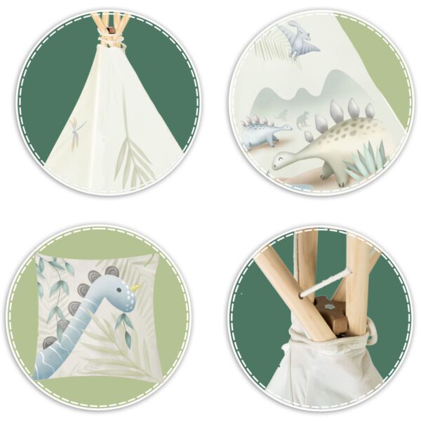 Nukido tipi palapinė vaikams – dinozaurai