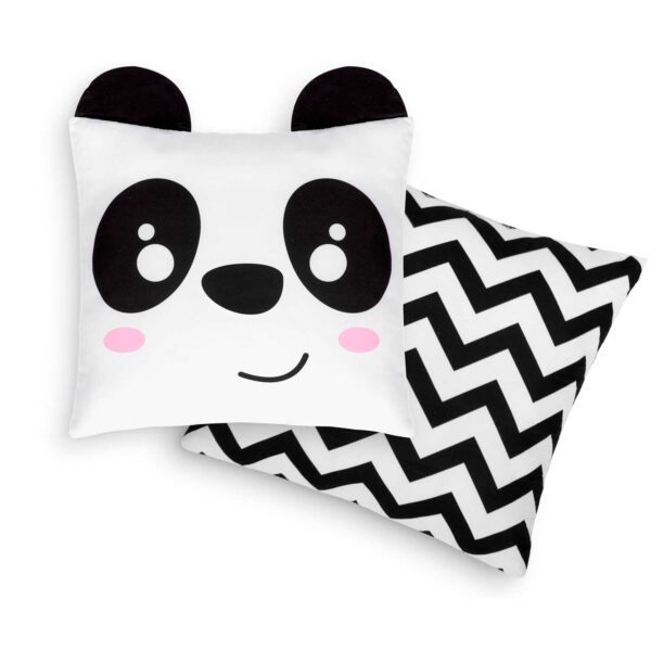 Vaikiška „Nukido“ tipo palapinė su girlianda ir švieselėmis, juodai balta spalva ir panda