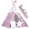 „Nukido Teepee“ palapinė su švieselėmis vaikams – rožinė su žvaigždutėmis