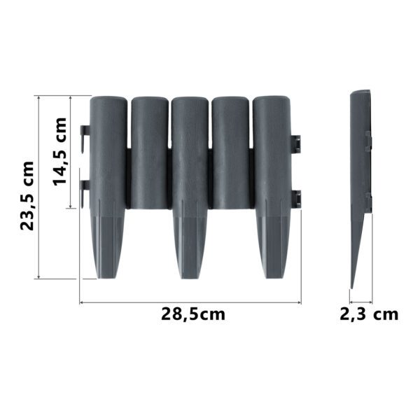 „Plonos“ sodo apvadas 220 cm PL-961 pilkas