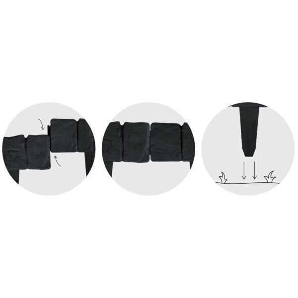 Plono sodo apvadas 250 cm PL-962 antracito spalvos