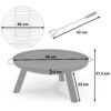 Sodo laužavietė su grotelėmis 60 cm Berdsen BD-881