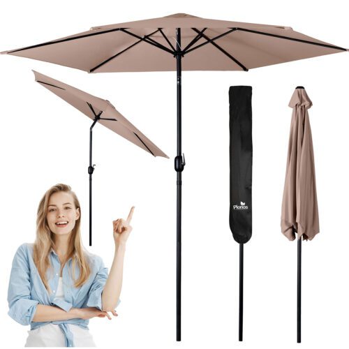 Sulankstomas sodo skėtis, 6 dalių, 300 cm, su uždanga, Plonos PL-884