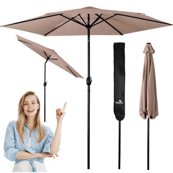 Sulankstomas sodo skėtis, 6 dalių, 300 cm, su uždanga, Plonos PL-884