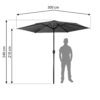 Sulankstomas sodo skėtis, 6 dalių, 300 cm, su uždanga, Plonos PL-884