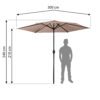 Sulankstomas sodo skėtis, 6 dalių, 300 cm, su uždanga, Plonos PL-884