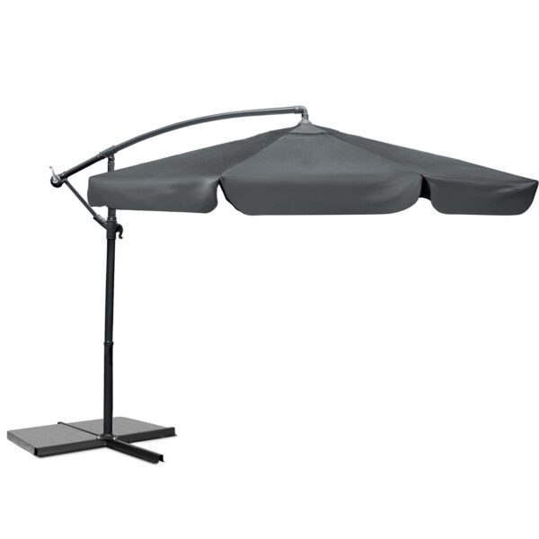 Sulankstomas sodo skėtis, 6 dalių, 350 cm, su uždanga, „Plonos PL-880“