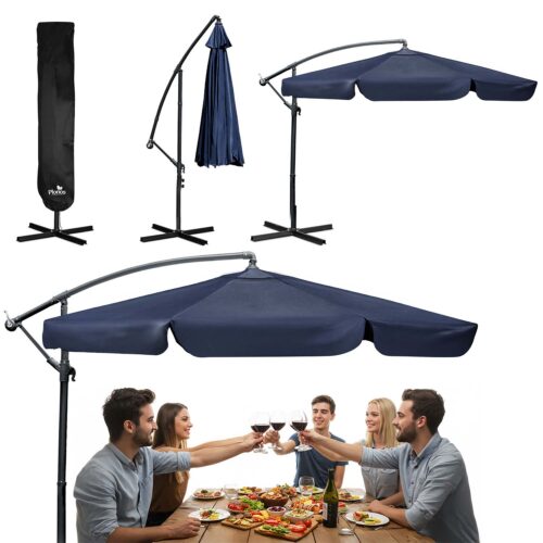 Parasol ogrodowy składany 6 segmentowy 350 cm z pokrowcem Plonos PL-880 Sulankstomas sodo skėtis, 6 dalių, 350 cm, su uždanga, „Plonos PL-880“