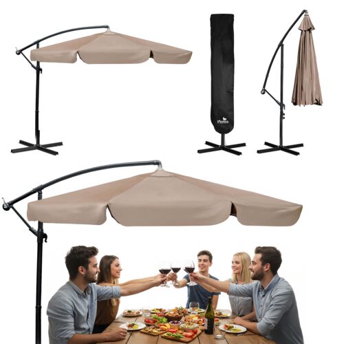 Sulankstomas sodo skėtis, 6 dalių, 350 cm, su uždanga, „Plonos PL-880“