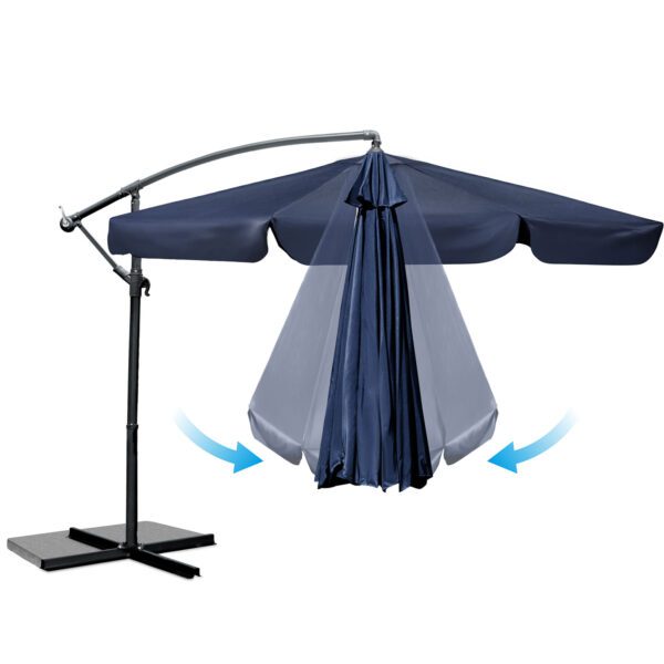 Sulankstomas sodo skėtis, 6 dalių, 350 cm, su uždanga, „Plonos PL-880“