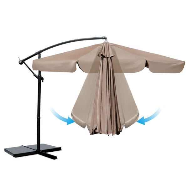 Sulankstomas sodo skėtis, 6 dalių, 350 cm, su uždanga, „Plonos PL-880“
