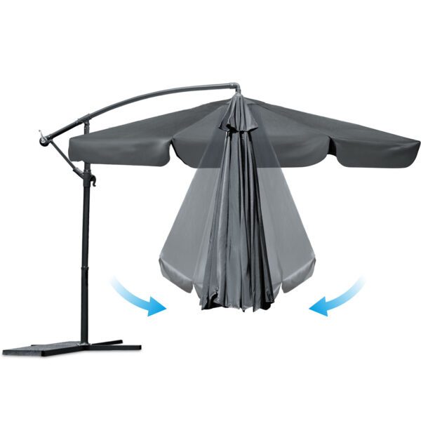 Sulankstomas sodo skėtis, 6 dalių, 350 cm, su uždanga, „Plonos PL-880“