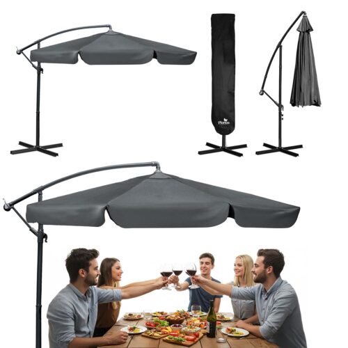 Sulankstomas sodo skėtis, 6 dalių, 350 cm, su uždanga, „Plonos PL-880“