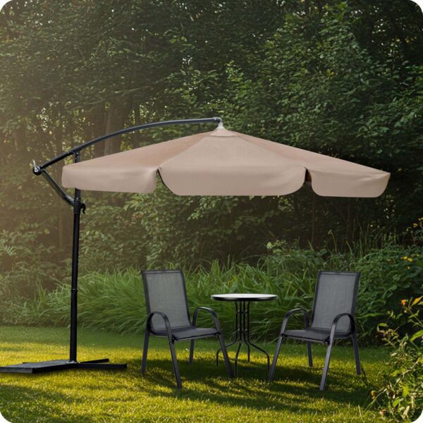 Sulankstomas sodo skėtis, 6 dalių, 350 cm, su uždanga, „Plonos PL-880“