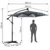 Sulankstomas sodo skėtis, 6 dalių, 350 cm, su dangčiu ir šviesomis, „Plonos PL-882“