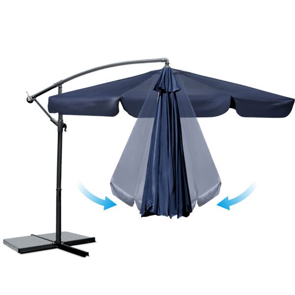 Sulankstomas sodo skėtis, 8 segmentų, 350 cm, su uždanga, „Plonos PL-881“