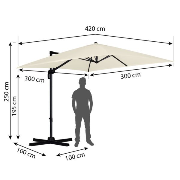 Sulankstomas sodo skėtis, 8 segmentų, 420 cm, su uždanga, „Plonos PL-883“