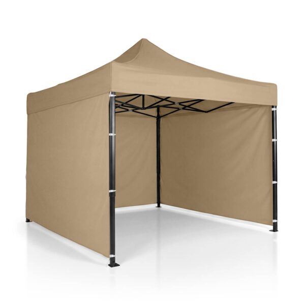Sodo paviljonas su 3 sienomis, 3 x 3 m, smėlio spalvos, Plonos