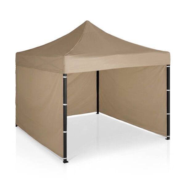 Sodo paviljonas su 3 sienomis, 3 x 3 m, smėlio spalvos, Plonos