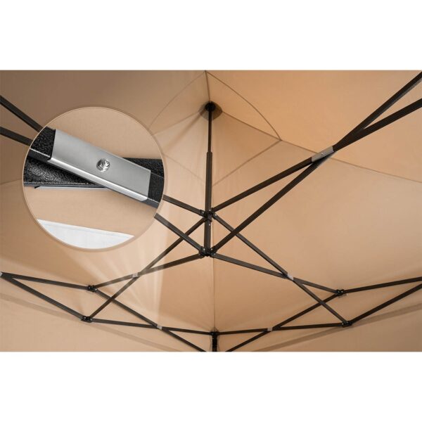 Sodo paviljonas su 3 sienomis, 3 x 3 m, smėlio spalvos, Plonos