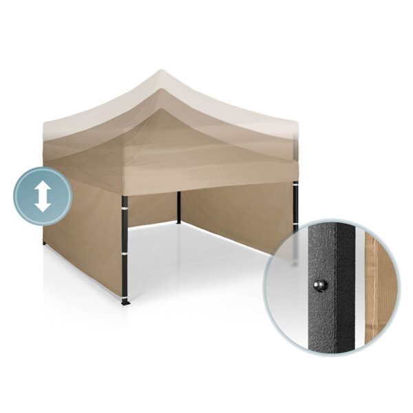 Sodo paviljonas su 3 sienomis, 3 x 3 m, smėlio spalvos, Plonos