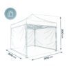 Sodo paviljonas su 3 sienomis, 3 x 3 m, juodas, Plonos